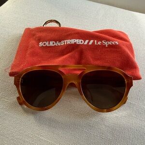 Le Specs X solid and striped tortoise Sunglasses